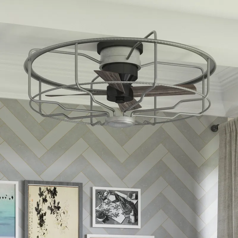 UHP9151 XL Posh Indoor Ceiling Fan, 15.3"H x 32.9"W, Galvanized Steel, Harwich Collection — Urban Ambiance LED Post Top Lights 30.0W 