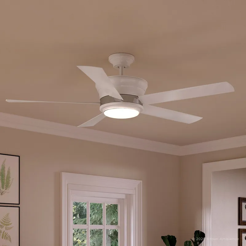 UHP9120 Contemporary Indoor Ceiling Fan, 15.5"H x 54"W, White, Newport Collection — Urban Ambiance LED Post Top Lights 66.0W 3000K