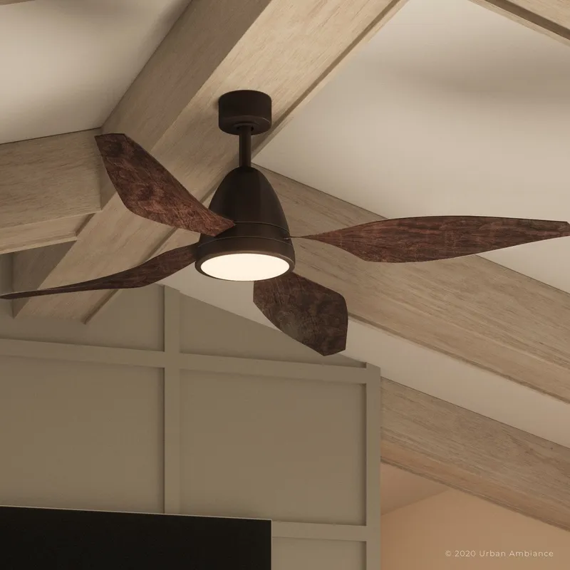 UHP9112 Modern Indoor Ceiling Fan, 16.7"H x 60"W, Oil Rubbed Bronze, Niantic Collection — Urban Ambiance LED Post Top Lights 21.0W 3000K