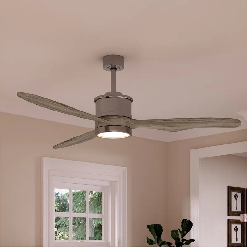 UHP9091 Modern Indoor Ceiling Fan, 15.5"H x 60"W, Brushed Nickel, Lewes Collection — Urban Ambiance LED Post Top Lights 31.0W 3000K
