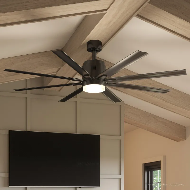 UHP9053 Urban Loft Indoor / Outdoor Ceiling Fan, 16.8"H x 72"W, Olde Bronze, Chatham Collection — Urban Ambiance LED Post Top Lights 28.0W 3000K