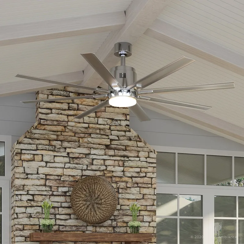 UHP9051 Urban Loft Indoor / Outdoor Ceiling Fan, 16.8"H x 72"W, Brushed Nickel, Chatham Collection — Urban Ambiance LED Post Top Lights 28.0W 3000K