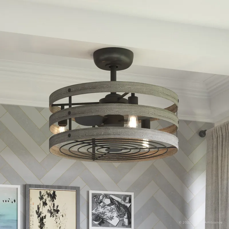 UHP9031 Modern Farmhouse Indoor Ceiling Fan, 18.1"H x 23.5"W, Charcoal, Adelaide Collection — Urban Ambiance LED Post Top Lights 39.0W 3000K