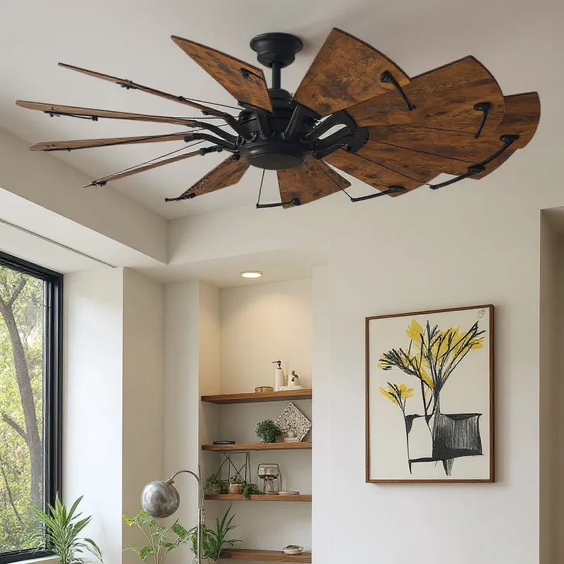 UHP9020 Traditional Indoor Ceiling Fan, 17.3"H x 60"W, Architectural Bronze, Saybrook Collection — Urban Ambiance LED Post Top Lights 32.0W 