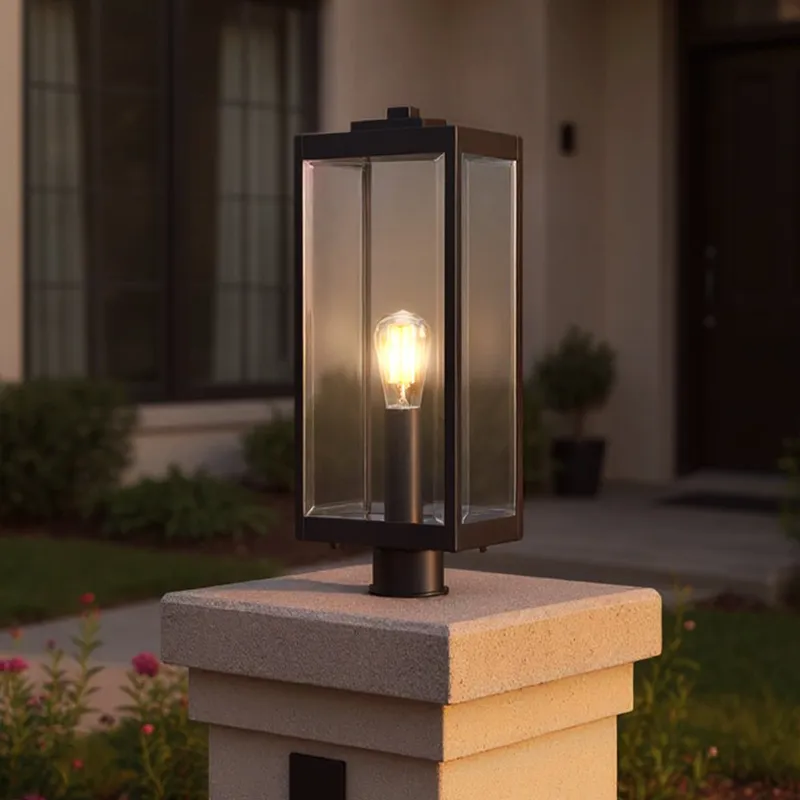 UQL1333 Farmhouse Outdoor Post/Pier Light, 20.5"H x 7"W, Black Finish, Quincy Collection — Urban Ambiance LED Lighting Controls  3000K