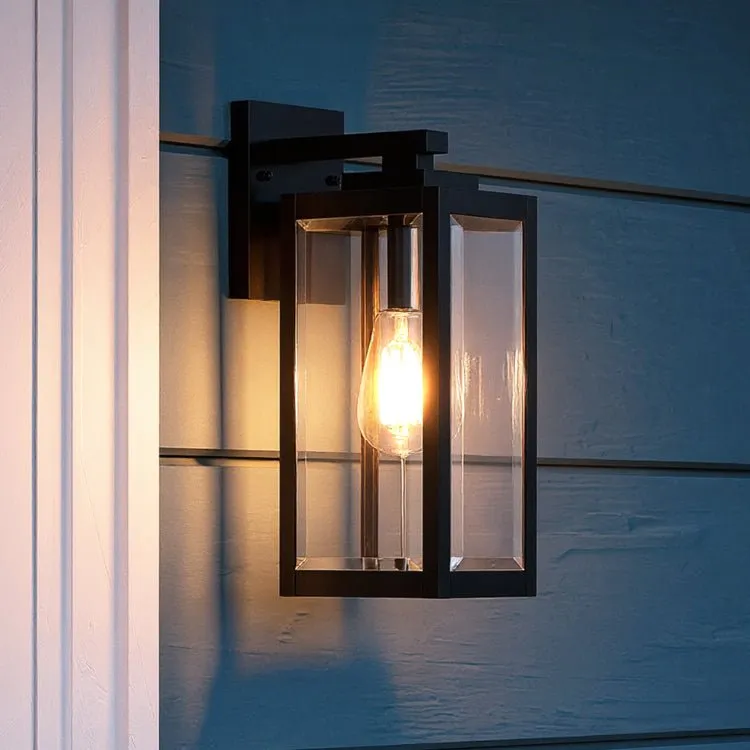 UQL1330 Farmhouse Outdoor Wall Light, 14.25"H x 5"W, Black Finish, Quincy Collection — Urban Ambiance LED Wall Lights  3000K