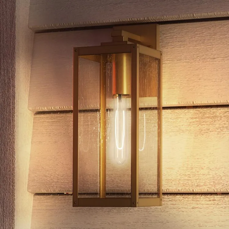 UQL1341 Farmhouse Outdoor Wall Light, 17"H x 6"W, Antique Brass, Quincy Collection — Urban Ambiance LED Wall Lights  3000K