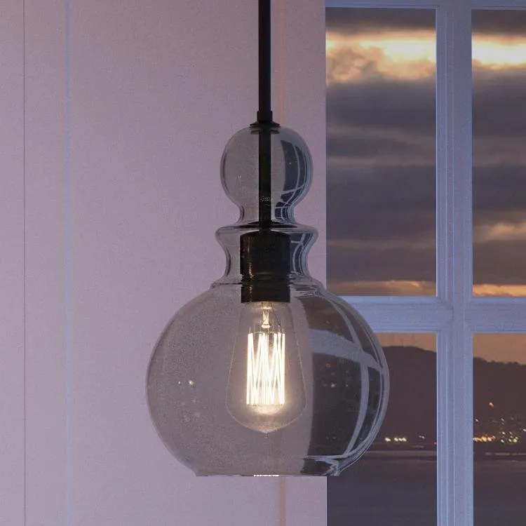 UHP3047 Modern Farmhouse Farmhouse Pendant Light, 12-3/4" x 8-1/2", Charcoal Finish, Dundee Collection — Urban Ambiance LED Landscape Lights 2.0W 3000K
