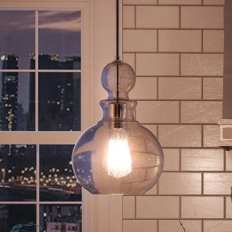UHP3046 Modern Farmhouse Farmhouse Pendant Light, 12-3/4" x 8-1/2", Brushed Nickel Finish, Dundee Collection — Urban Ambiance LED Landscape Lights 2.0W 3000K
