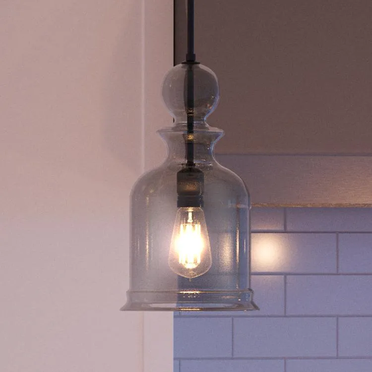 UHP3044 Modern Farmhouse Farmhouse Pendant Light, 16-1/2" x 9", Charcoal Finish, Dundee Collection — Urban Ambiance LED Landscape Lights 9.0W 3000K