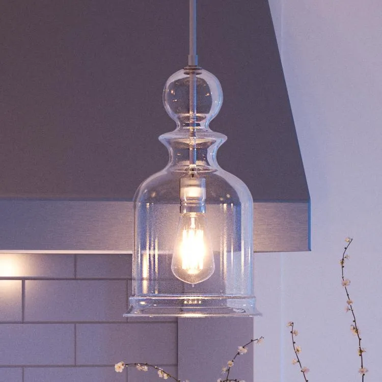 UHP3043 Modern Farmhouse Pendant Light, 16-1/2" x 9", Brushed Nickel Finish, Dundee Collection — Urban Ambiance LED Landscape Lights 9.0W 3000K