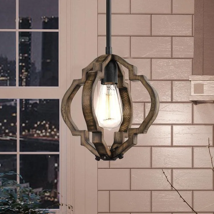 UHP3032 Rustic Pendant Light, 11" x 10", Olde Iron Finish, Wycombe Collection — Urban Ambiance LED Landscape Lights 10.0W 3000K