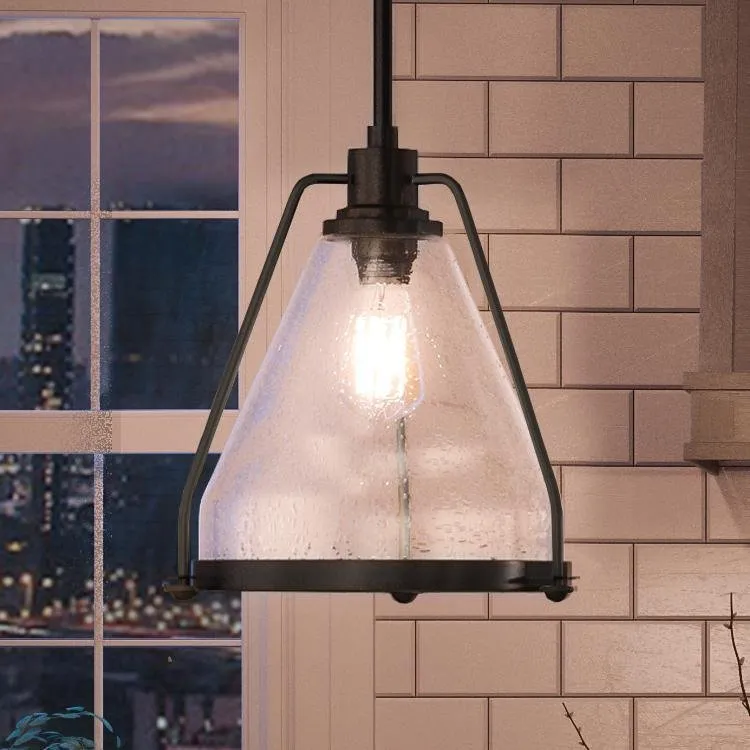 UHP2993 Industrial Pendant Light, 13" x 13", Charcoal Finish, Rochdale Collection — Urban Ambiance LED Landscape Lights 13.0W 3000K