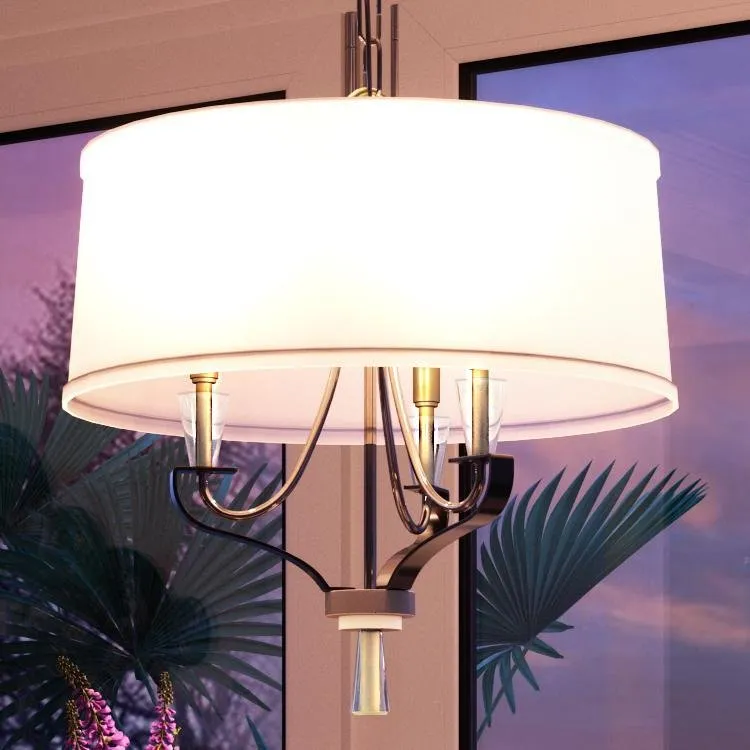 UHP2942 Modern Farmhouse Farmhouse Chandelier, 21" x 21-1/2", Brushed Nickel Finish, Chelmsford Collection — Urban Ambiance LED Landscape Lights 2.0W 3000K
