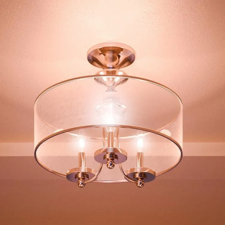 UHP2920 Cosmopolitan Ceiling Light, 14" x 18", Polished Nickel Finish, Charnwood Collection — Urban Ambiance LED Post Top Lights 18.0W 3000K