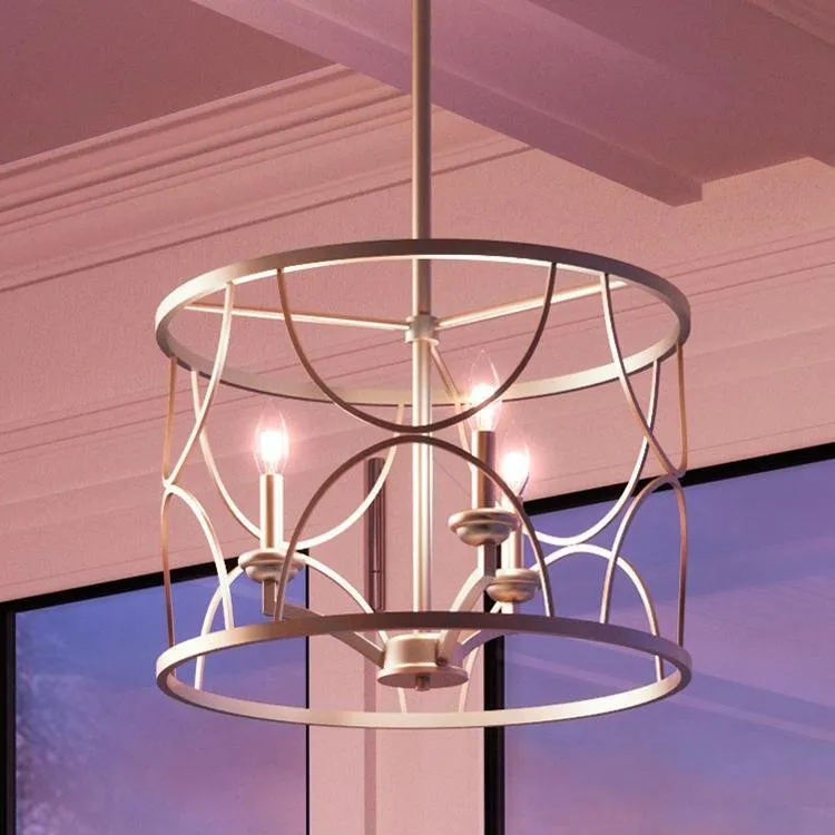 UHP2911 French Rustic Rustic Chandelier, 12" x 18-1/8", Antique Silver Finish, Breda Collection — Urban Ambiance LED Landscape Lights 8.0W 3000K