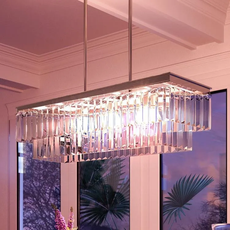 UHP2883 Cosmopolitan Chandelier, 11" x 33-7/8", Antique Silver Finish, Lille Collection — Urban Ambiance LED Linear Lights 8.0W 3000K