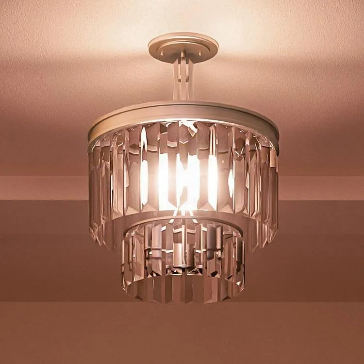UHP2466 Cosmopolitan Ceiling Light, 15-1/2" x 13-1/8", Antique Silver Finish, Lille Collection — Urban Ambiance LED Post Top Lights 8.0W 3000K