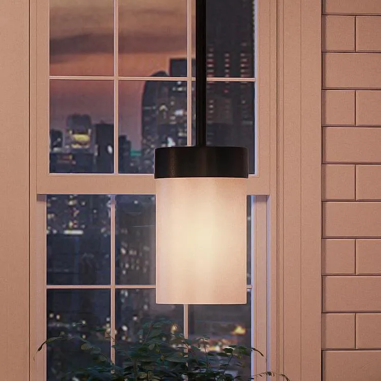 UHP2308 Transitional Pendant Light, 7" x 3-7/8", Midnight Black Finish, Madison Collection — Urban Ambiance LED Landscape Lights 8.0W 3000K