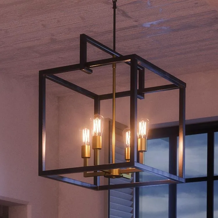 UHP2805 Modern Farmhouse Farmhouse Chandelier, 25-3/4" x 23-1/4", Charcoal Finish, Cordoba Collection — Urban Ambiance LED Landscape Lights 4.0W 3000K
