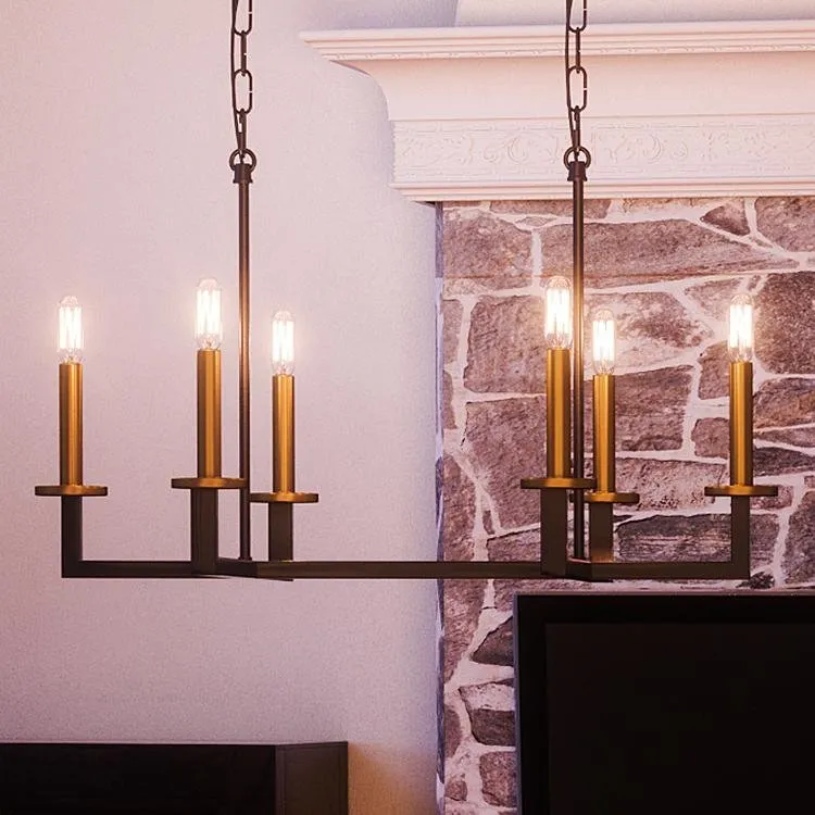 UHP2802 Modern Farmhouse Farmhouse Chandelier, 15-5/8" x 28", Charcoal Finish, Cordoba Collection — Urban Ambiance LED Linear Lights 28.0W 3000K
