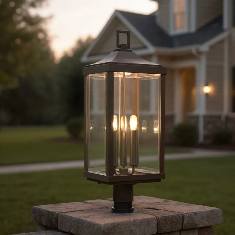 UHP1190 Colonial Outdoor Post / Pier Light, 26-7/8" x 9-1/2", Olde Bronze Finish, Calderdale Collection — Urban Ambiance LED Lighting Controls 2.0W 3000K