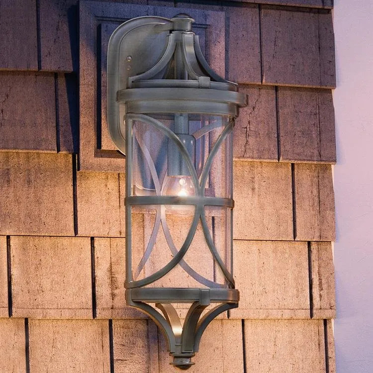 UHP1189 Rustic Outdoor Wall Light, 25-1/2" x 9", Aged Pewter Finish, Brussels Collection — Urban Ambiance LED Linear Lights 9.0W 3000K