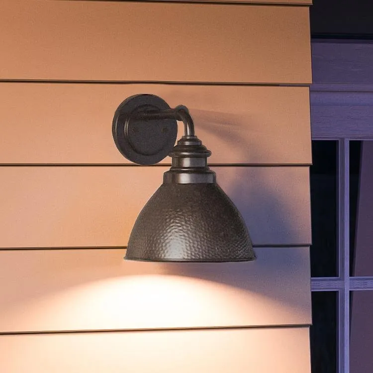 UHP1175 Hammered Outdoor Wall Light, 9-3/4" x 8", Aged Pewter Finish, Firenze Collection — Urban Ambiance LED Wall Lights 8.0W 3000K