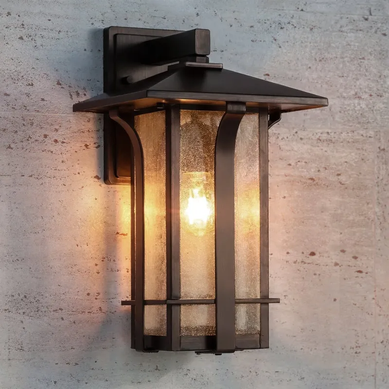 UHP1153 Craftsman Outdoor Wall Light, 16" x 9", Olde Bronze Finish, Essen Collection — Urban Ambiance LED Wall Lights 9.0W 3000K