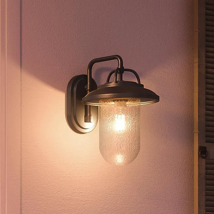 UHP1142 Modern Farmhouse Farmhouse Outdoor Wall Light, 14-3/8" x 10", Black Finish, Murcia Collection — Urban Ambiance LED Wall Lights 10.0W 3000K