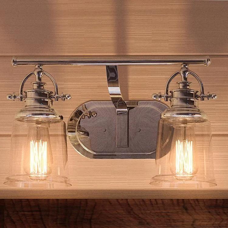 UQL2880 Industrial Bathroom Vanity Light, 9.5"H x 16"W, Polished Chrome Finish, Salford Collection — Urban Ambiance LED Linear Lights  3000K