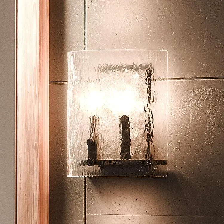 UQL2873 Industrial Wall Sconce, 10"H x 8.75"W, Silver Etch Finish, Nantes Collection — Urban Ambiance LED Wall Lights  3000K