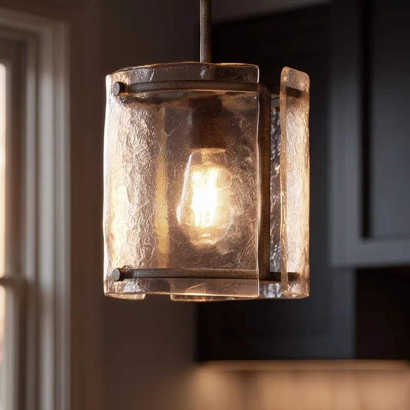 UQL2871 Industrial Pendant, 10"H x 9.25"W, Silver Etch Finish, Nantes Collection — Urban Ambiance LED Landscape Lights  3000K