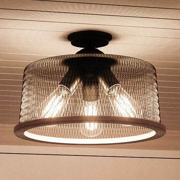 UHP2733 Vintage Ceiling Fixture, 10.25"H x 16"W, Olde Bronze Finish, Eugene Collection — Urban Ambiance LED Post Top Lights  3000K