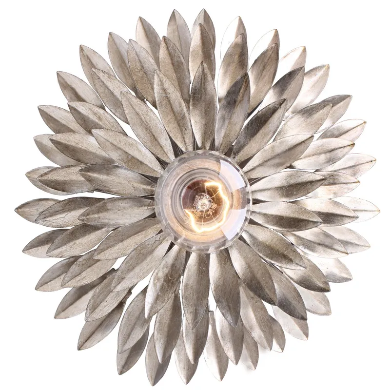 Broche 11'' Antique Silver Sconce Silver 11"W x 11"H x 3.5"D