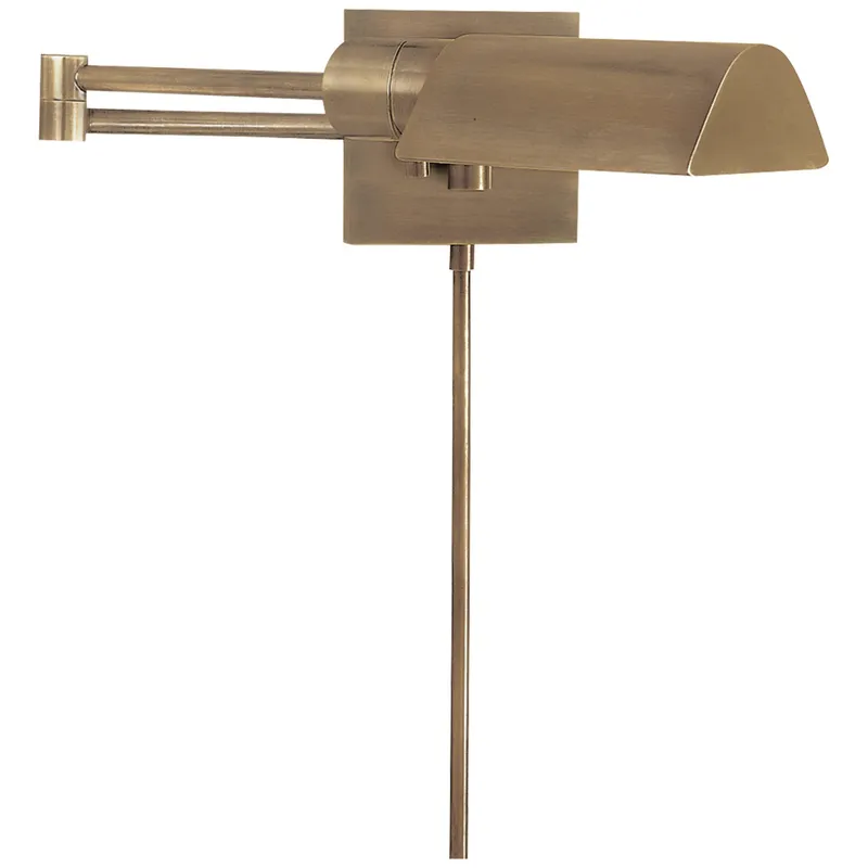 Visual Comfort Studio Swing Arm Wall Light in Antique Nickel W16.75" x H4.5"