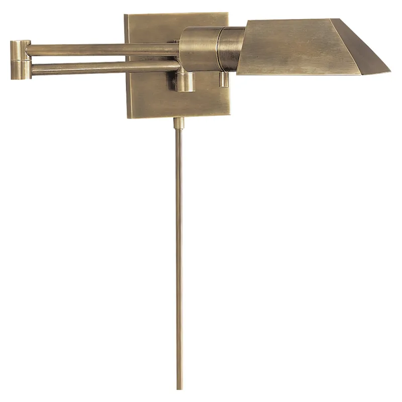 Visual Comfort Studio Swing Arm Wall Light in Antique Nickel W16" x H4.5"