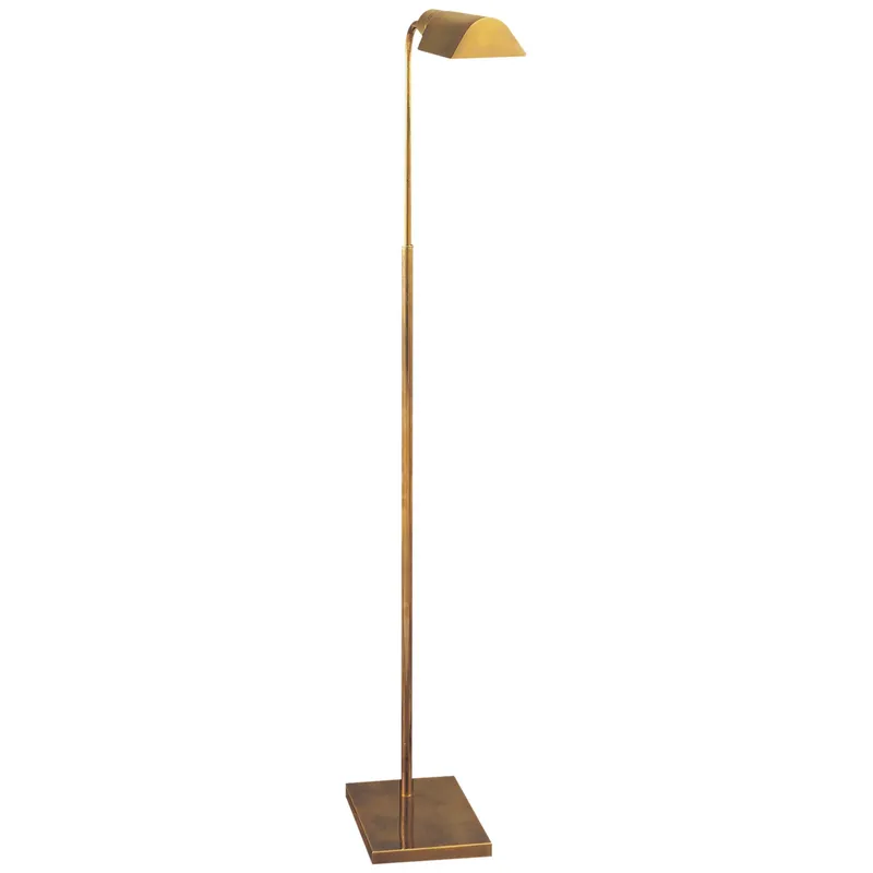 Visual Comfort Studio Adjustable Floor Lamp in Hand-Rubbed Antique Brass H34" - 45"
