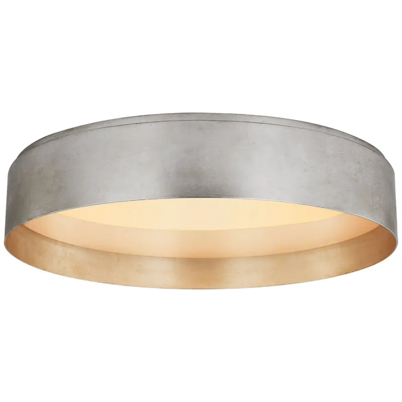 Visual Comfort Shaw Extra Large Flush Mount in Burnished Silver Leaf Ceiling Light W24" x H4.75"