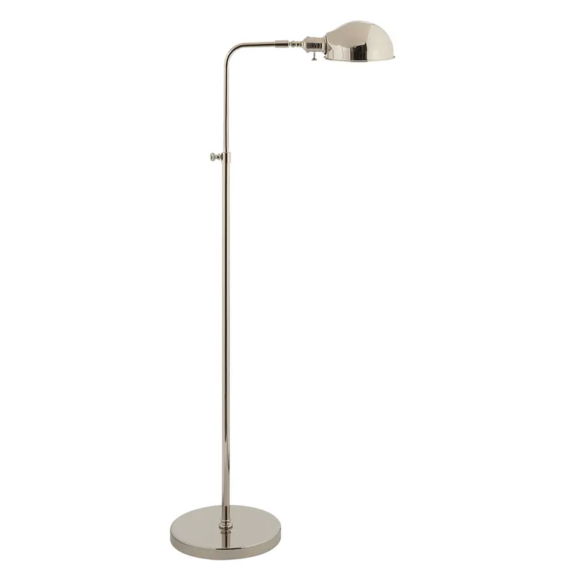 Visual Comfort Old Pharmacy Floor Lamp in Polished Nickel W10" x H36" - 54"