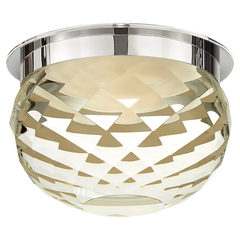 Visual Comfort Hillam 5.5" Solitaire Flush Mount in Polished Nickel with Crystal Ceiling Light W5.5" x H3.5"