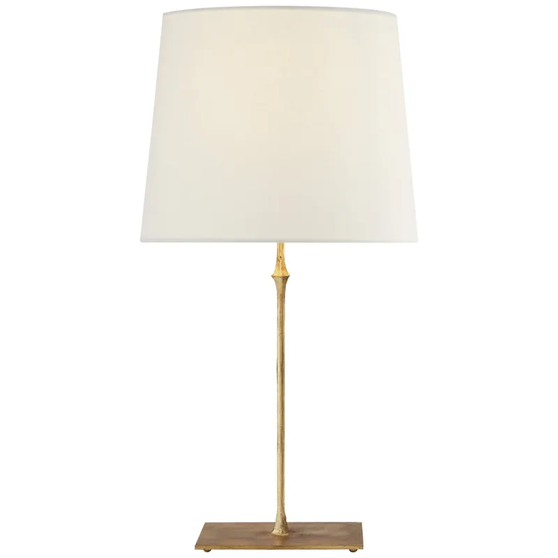 Visual Comfort Dauphine Table Lamp in Gilded Iron with Linen Shade W16" x H31.5"