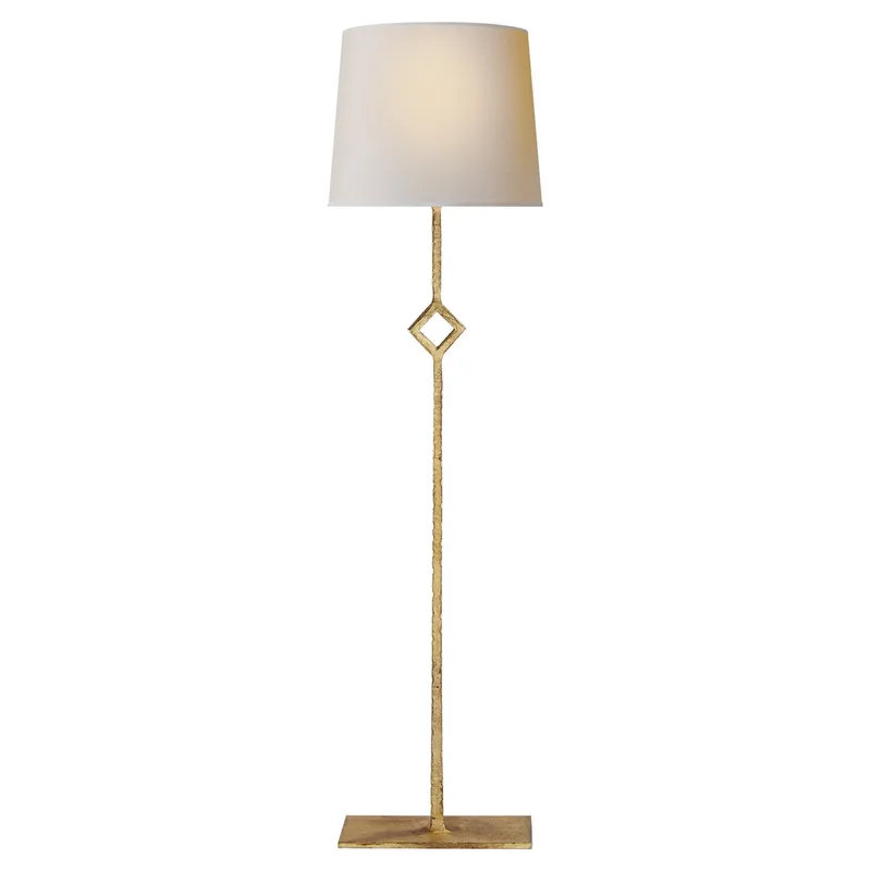 Visual Comfort Cranston Buffet Lamp in Gilded Iron with Natural Paper Shade Table Lamp W8.5" x H34.75"