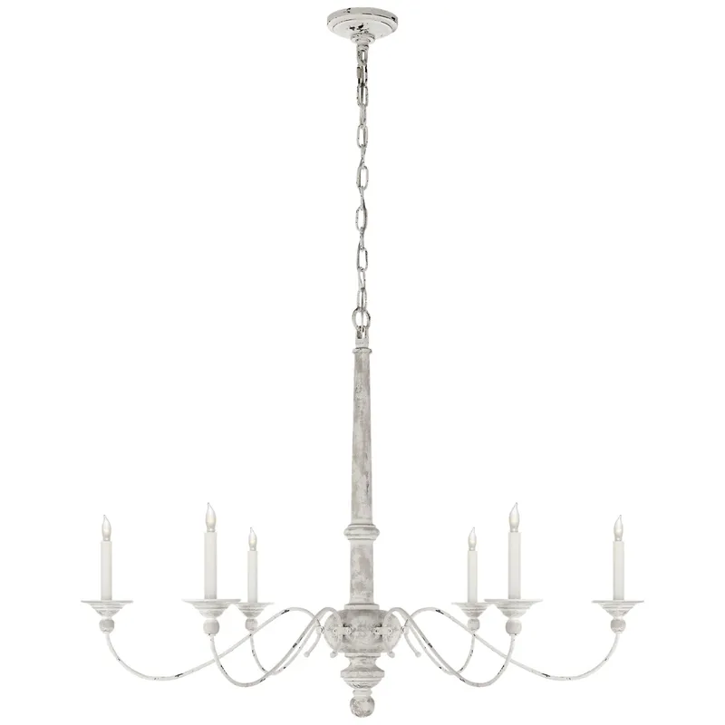 Visual Comfort Country Large Chandelier in Belgian White Ceiling Light W41" x H31"