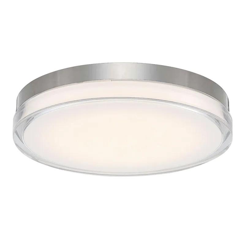 Pi 15in LED Round Flush Mount 2700K in Stainless Steel