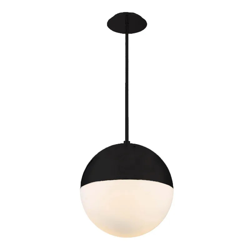 Punk 14in Round LED Pendant 3500K in Black