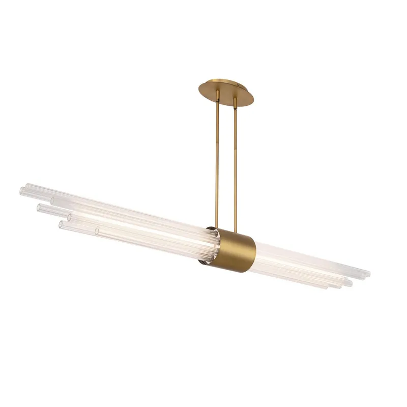 Luzerne 56in LED Linear Pendant 3000K in Aged Brass