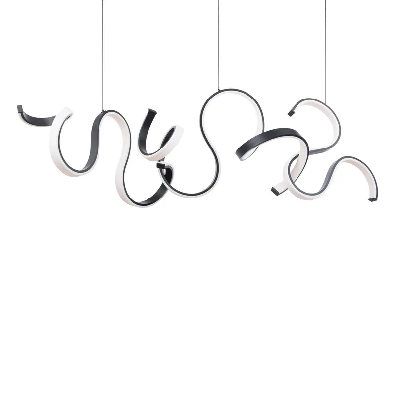Tempest 67in LED 3 Light Linear Pendant 3000K in Black