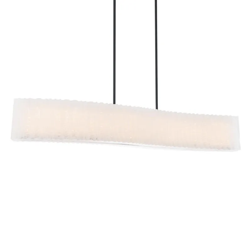 Rhiannon 48in LED Linear Chandelier 3000K with Reclaimed Crystal in Black