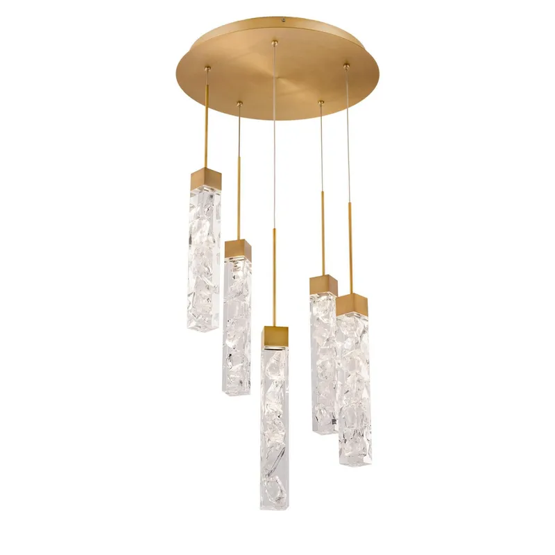 Minx 13in LED 5 Light Multi-Light Pendant 3000K in Aged Brass